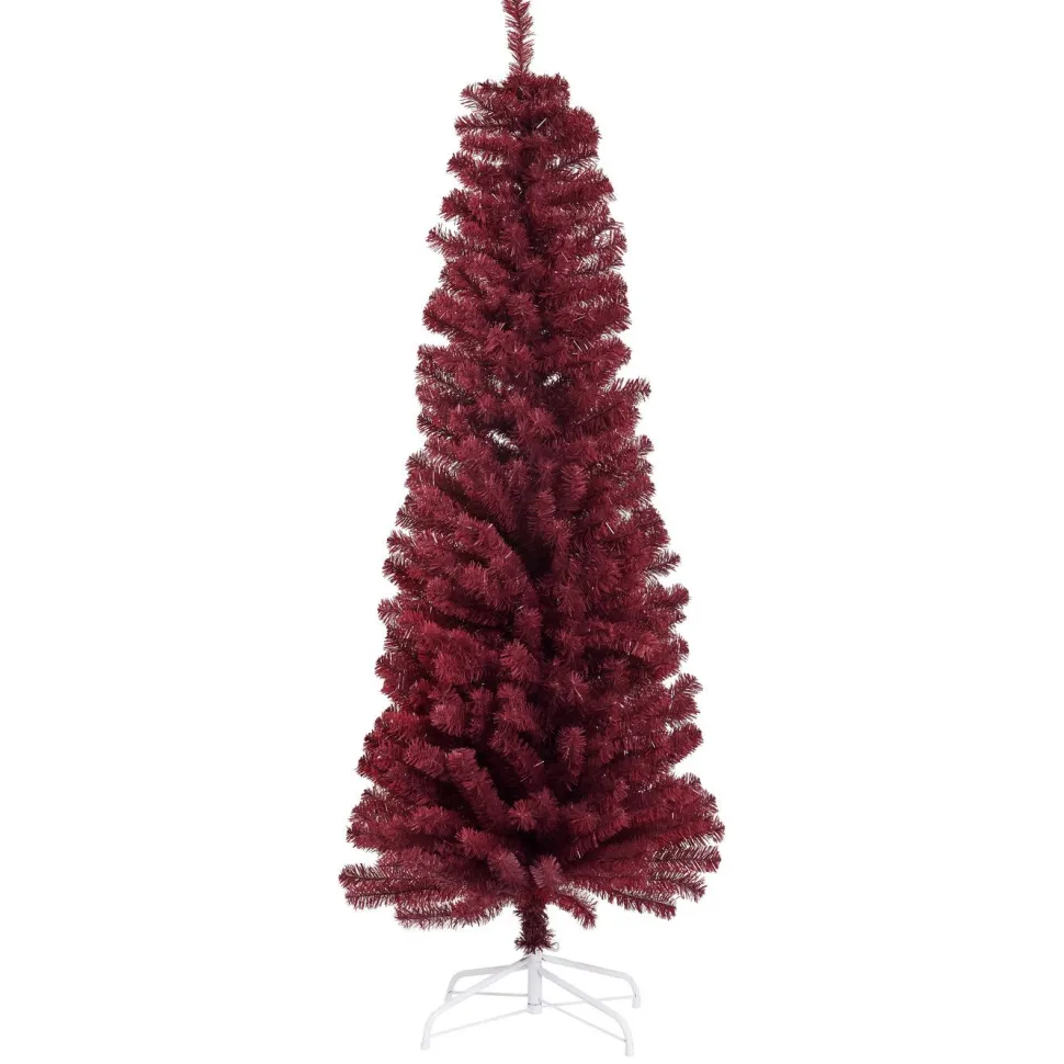 Joulukuusi Nordic Winter, Bling, kapea PVC, luokka C, 180x68cm, tummanpunainen