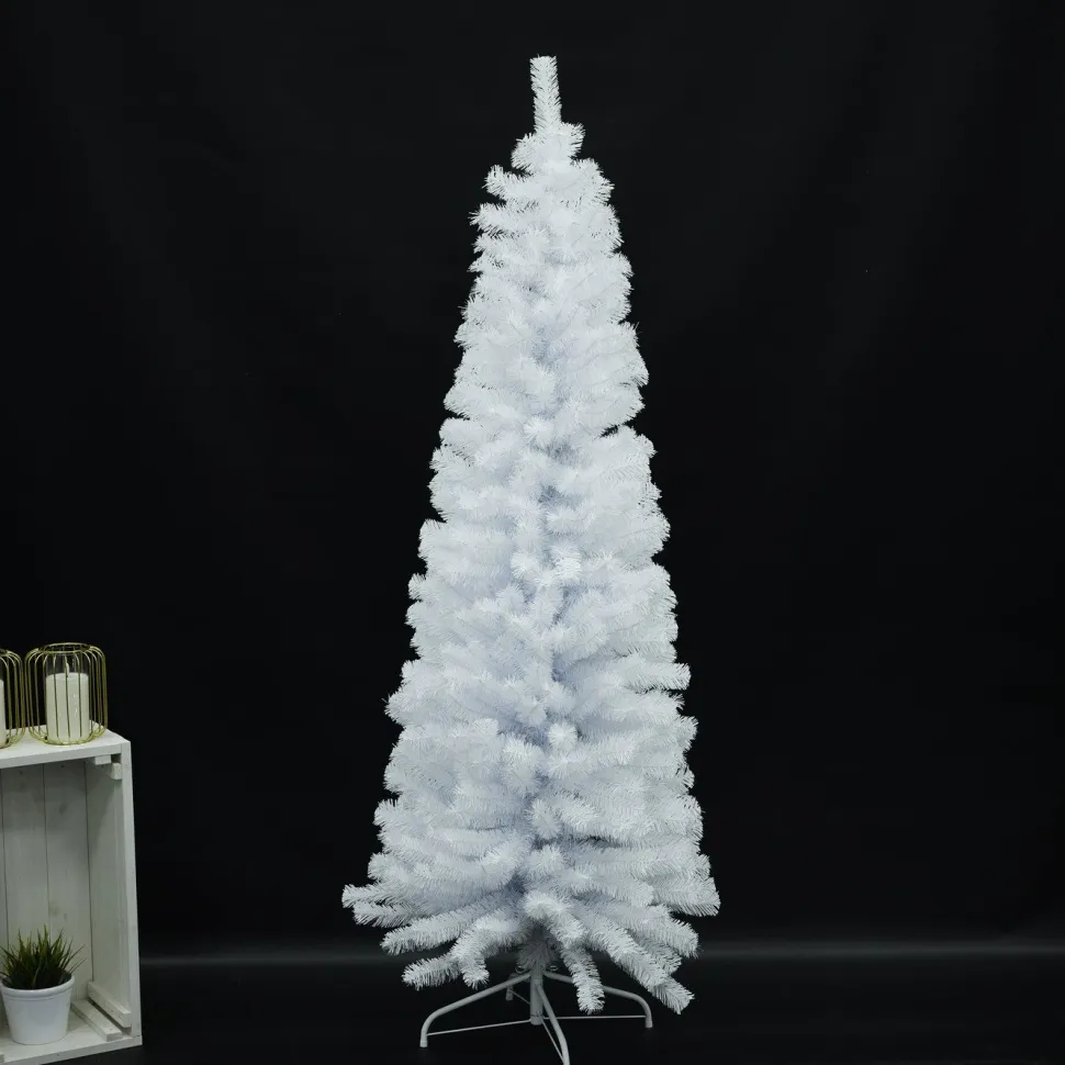 Joulukuusi Nordic Winter, Bling, kapea PVC , luokka C, 180x68cm, valkoinen