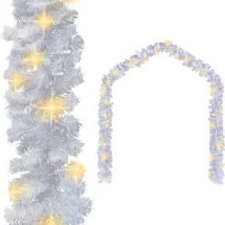 Jouluköynnös LED-valoilla, 10 m, valkoinen