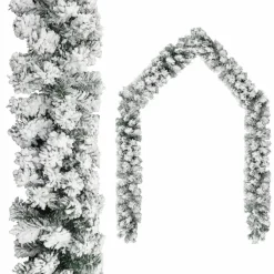 Jouluseppele lumihuurteella, vihreä, 10 m, PVC