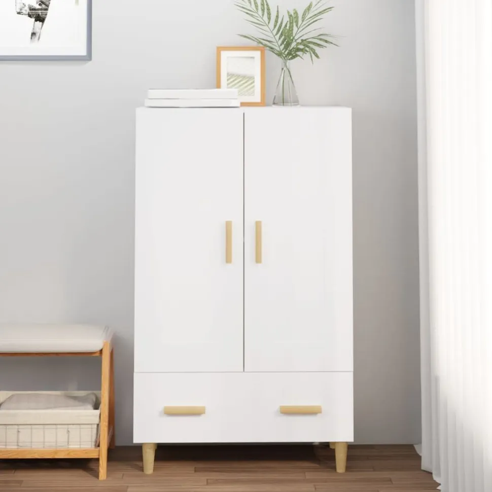 Kaappi peiliovilla 70x31x115 cm tekninen puu eukalyptuspuu/betoninharmaa