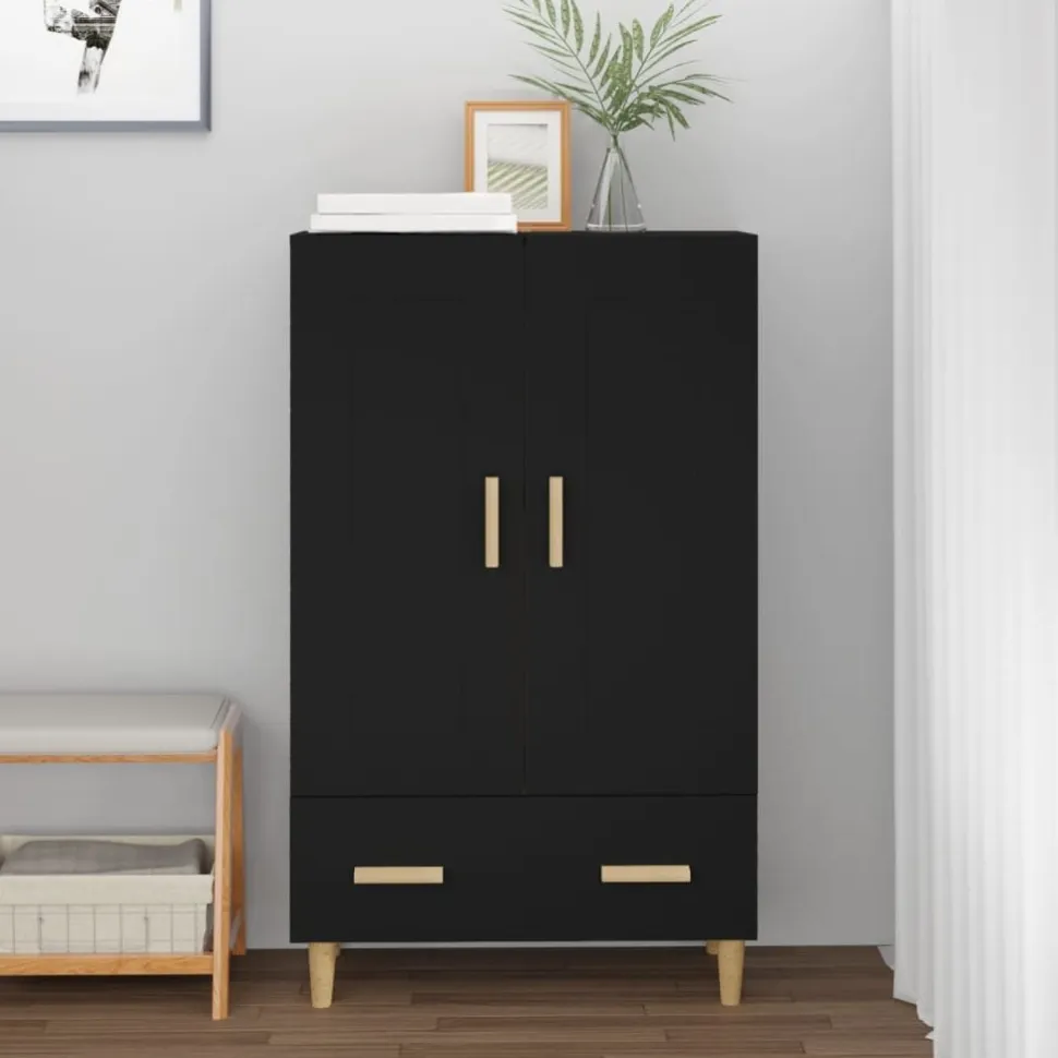Kaappi peiliovilla 70x31x115 cm tekninen puu eukalyptuspuu/betoninharmaa