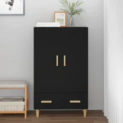 Kaappi peiliovilla 70x31x115 cm tekninen puu eukalyptuspuu/betoninharmaa