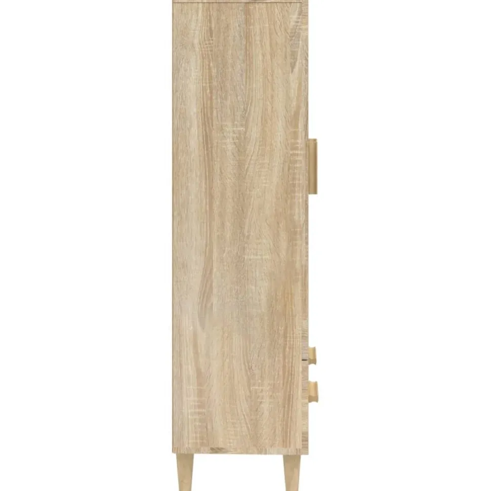 Kaappi peiliovilla 70x31x115 cm tekninen puu eukalyptuspuu/betoninharmaa