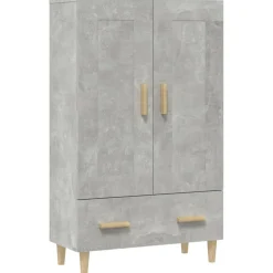Kaappi peiliovilla 70x31x115 cm tekninen puu eukalyptuspuu/betoninharmaa