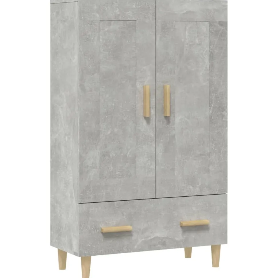 Kaappi peiliovilla 70x31x115 cm tekninen puu eukalyptuspuu/betoninharmaa