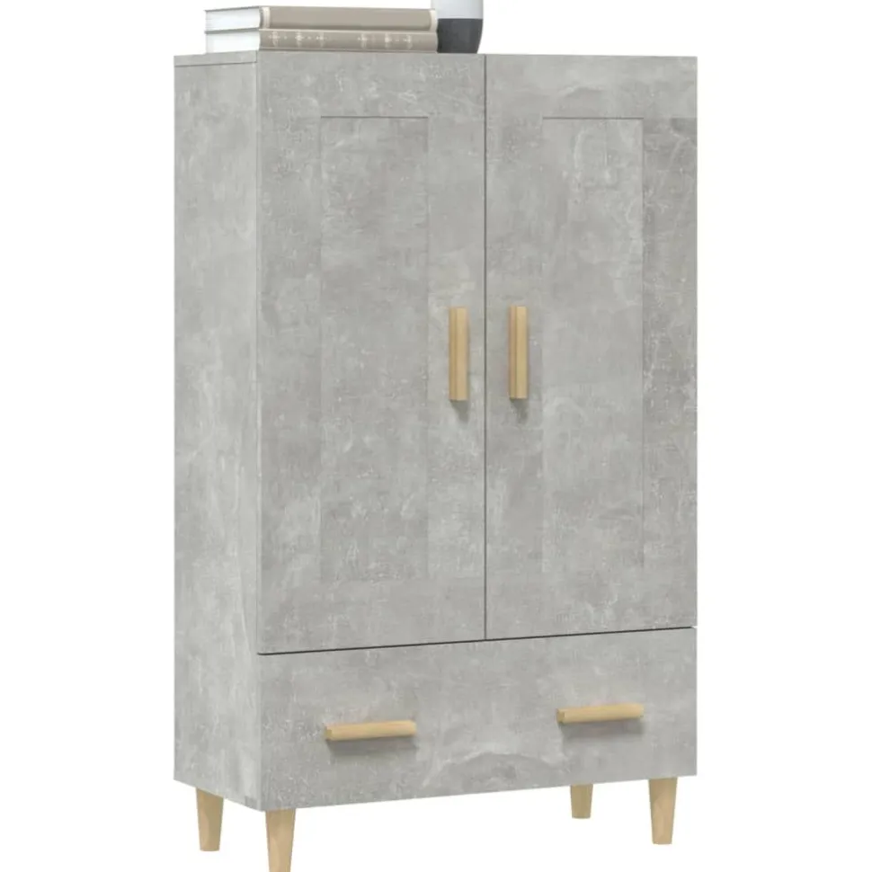 Kaappi peiliovilla 70x31x115 cm tekninen puu eukalyptuspuu/betoninharmaa