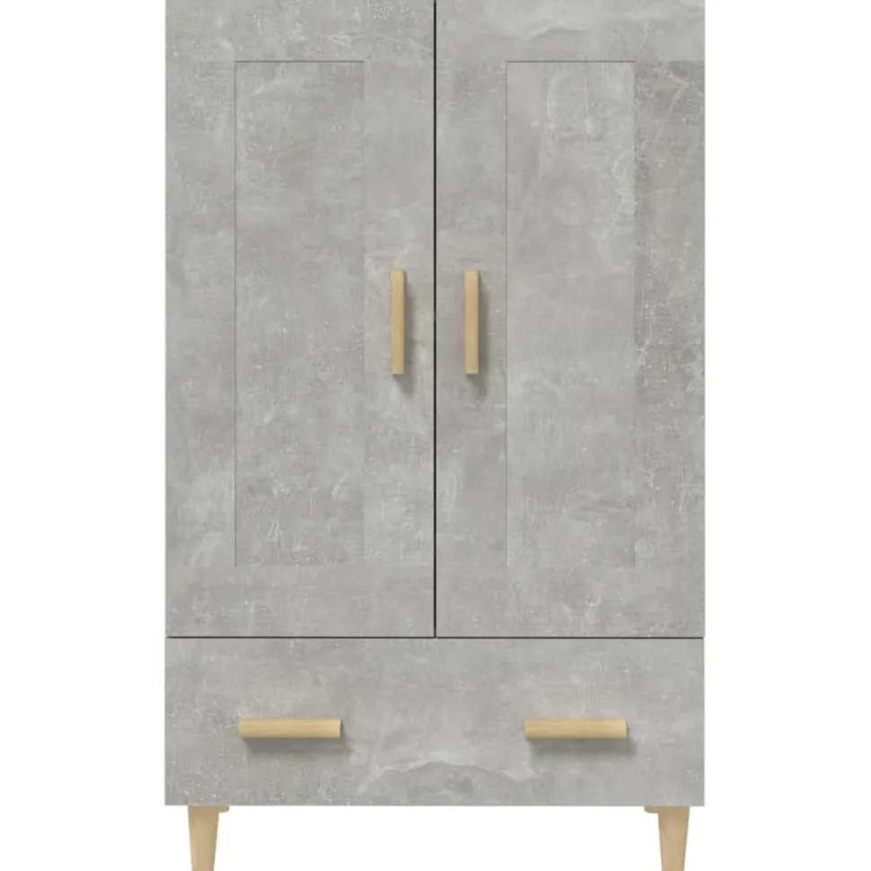 Kaappi peiliovilla 70x31x115 cm tekninen puu eukalyptuspuu/betoninharmaa