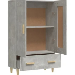 Kaappi peiliovilla 70x31x115 cm tekninen puu eukalyptuspuu/betoninharmaa