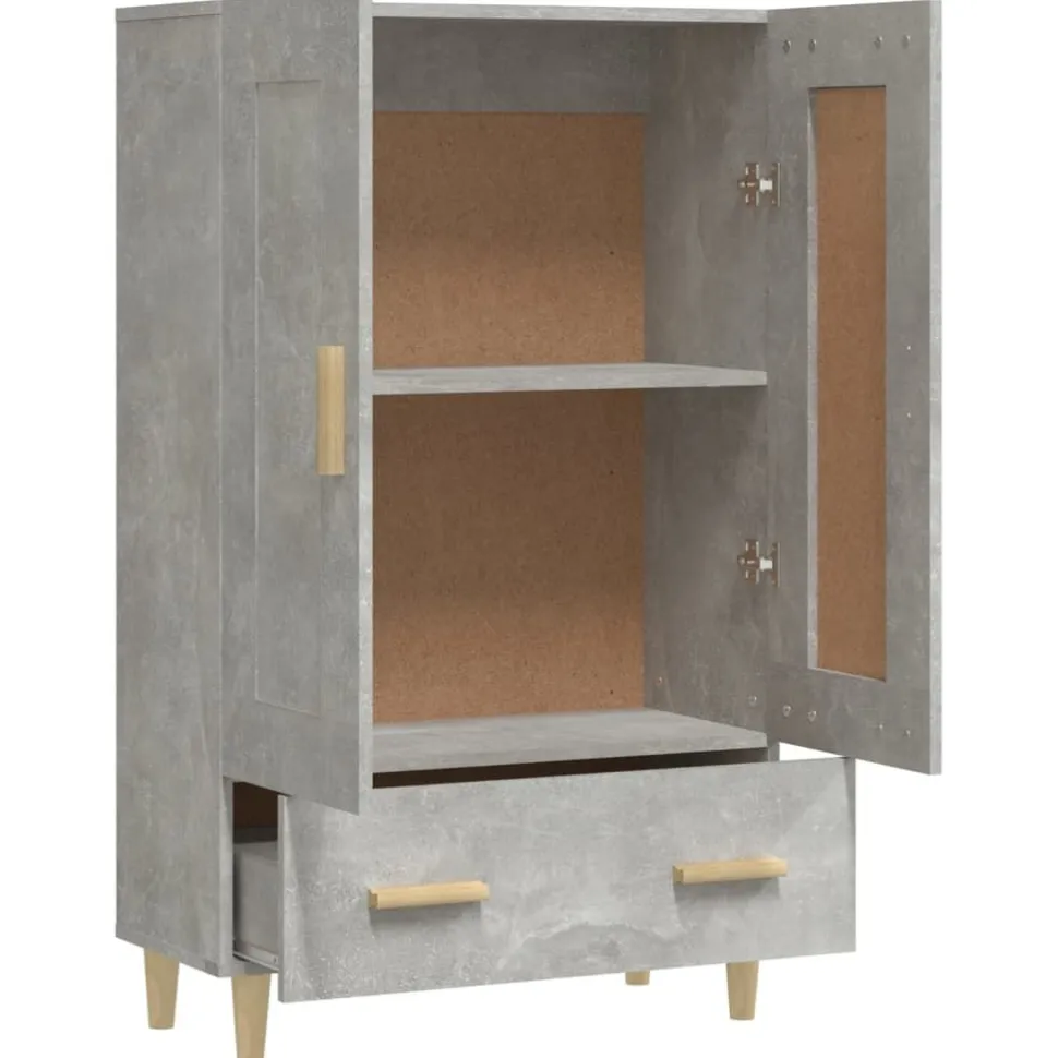 Kaappi peiliovilla 70x31x115 cm tekninen puu eukalyptuspuu/betoninharmaa