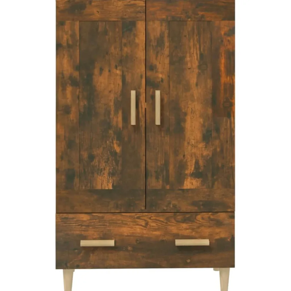 Kaappi peiliovilla 70x31x115 cm tekninen puu eukalyptuspuu/betoninharmaa