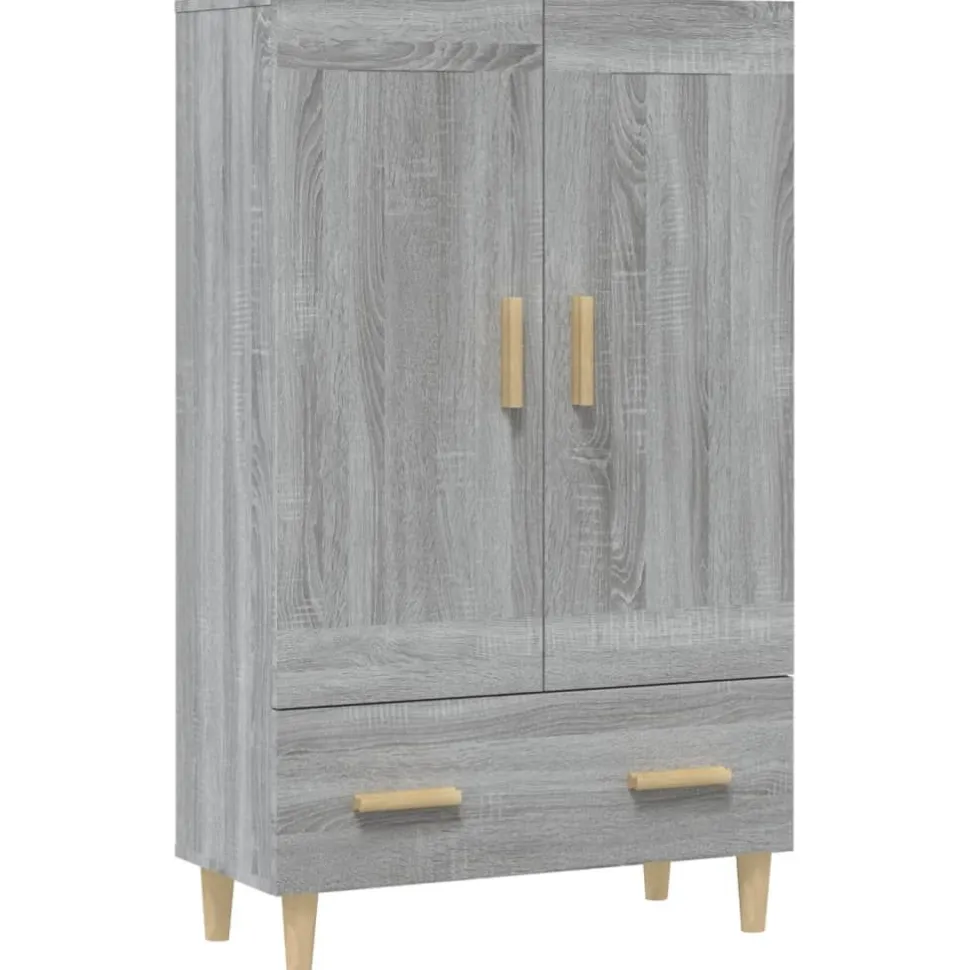 Kaappi peiliovilla 70x31x115 cm tekninen puu eukalyptuspuu/betoninharmaa