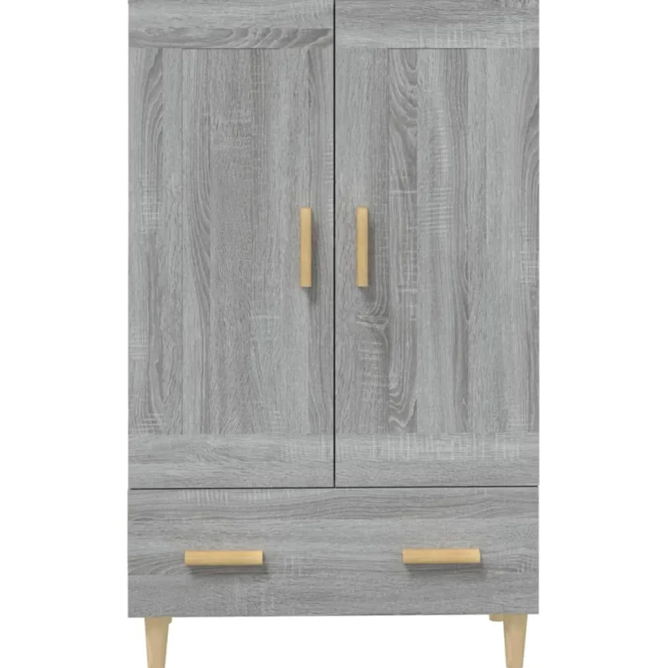 Kaappi peiliovilla 70x31x115 cm tekninen puu eukalyptuspuu/betoninharmaa