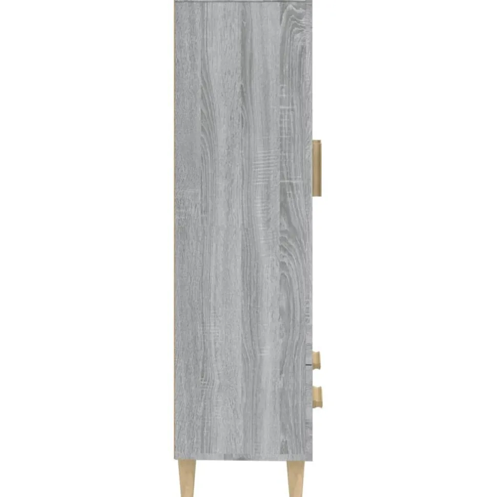 Kaappi peiliovilla 70x31x115 cm tekninen puu eukalyptuspuu/betoninharmaa
