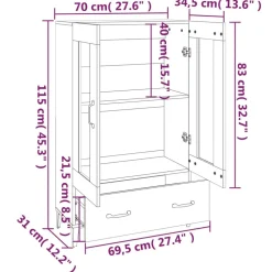 Kaappi 5 70x31x115 cm tekninen puu tammi
