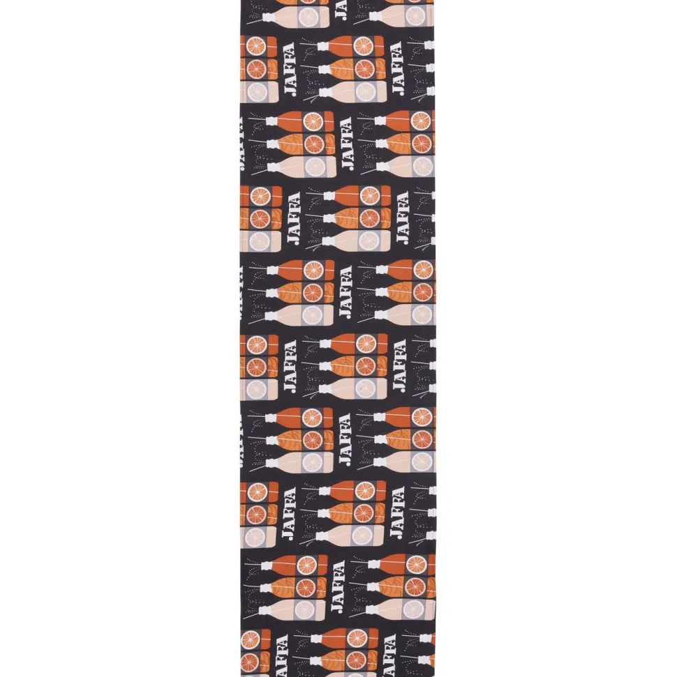 Kaitaliina Vallila Jaffa, 40x150cm, harmaa/oranssi