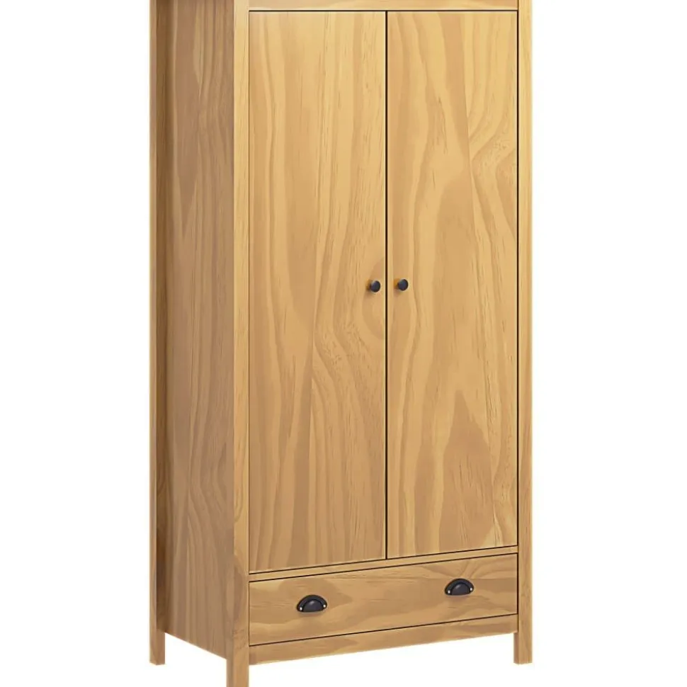 Kaksiovinen vaatekaappi hill range 89cm täysi mänty