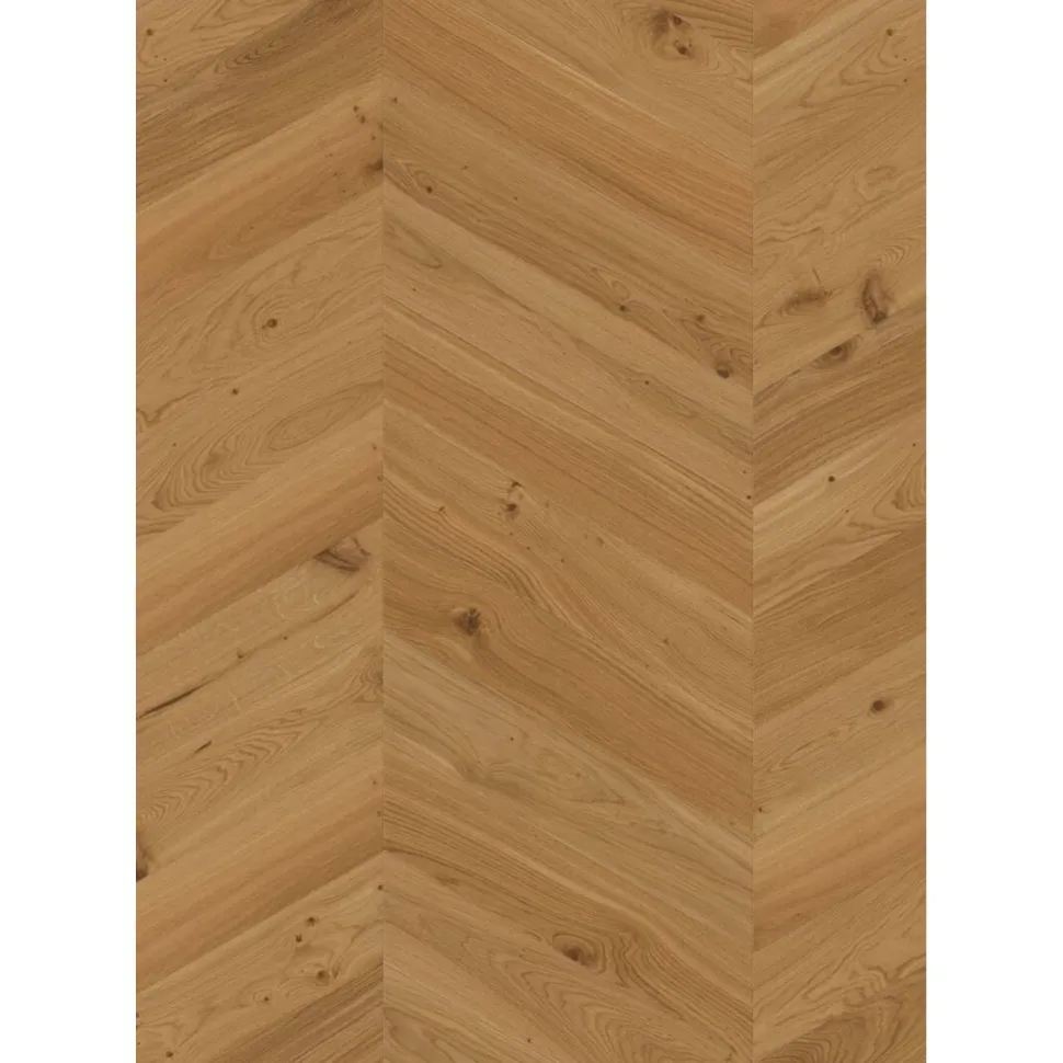 Kalanruotoparketti Boen Chevron Oak Animoso, öljytty, harjattu, liimattava