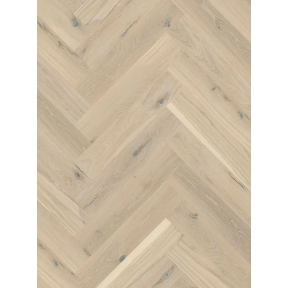 Kalanruotoparketti Boen Oak Pale White Vivo, mattalakattu, harjattu