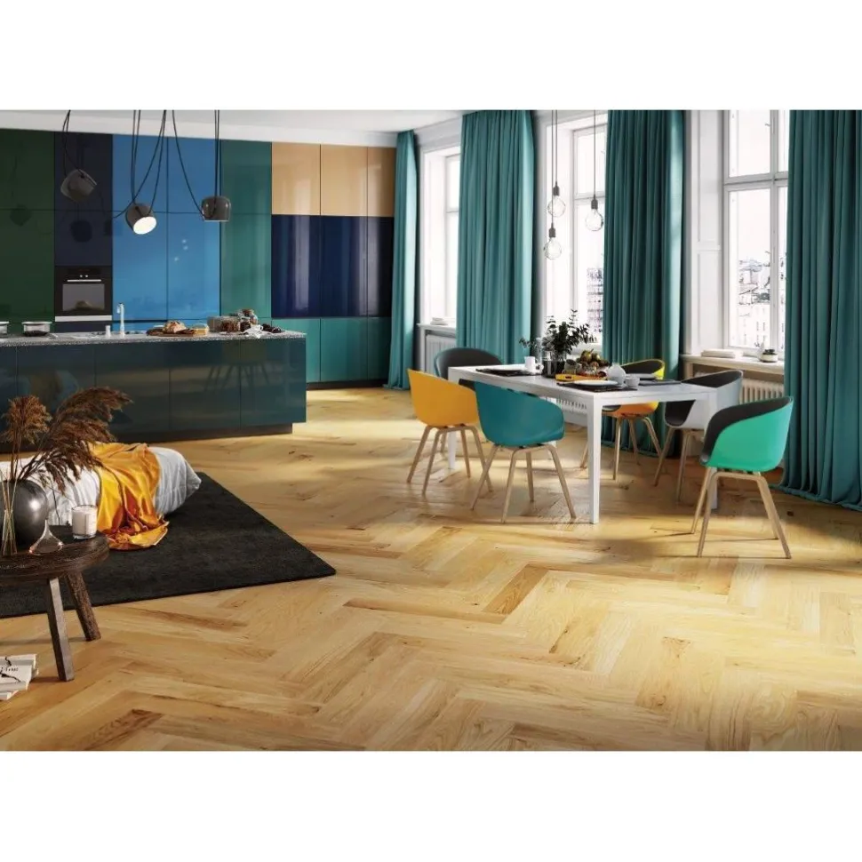 Kalanruotoparketti DomusFlooring Tammi Hampton HB 14x130x725 mm
