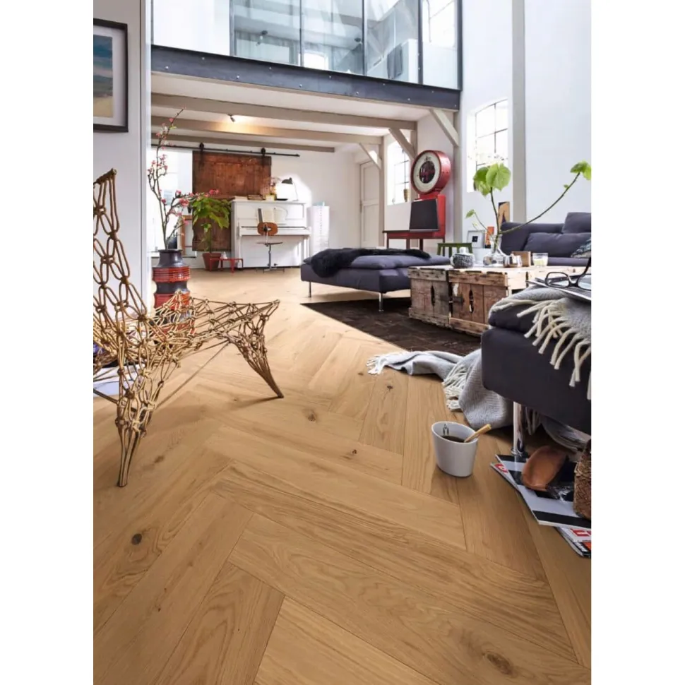 Kalanruotoparketti Meister PS500 Authentic Off-White Oak, ultramattalakattu, harjattu