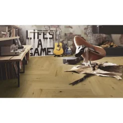 Kalanruotoparketti Meister PS500 Authentic Off-White Oak, ultramattalakattu, harjattu
