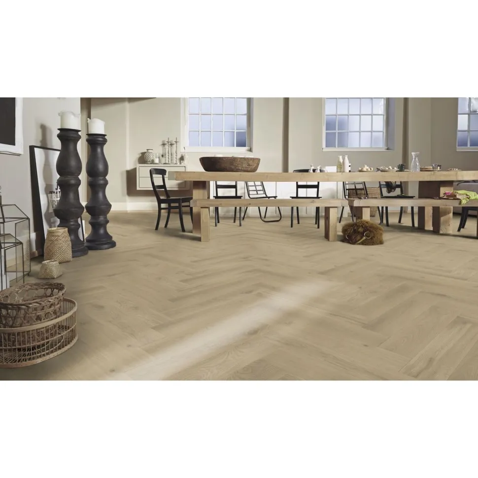 Kalanruotoparketti Meister PS500 Authentic Off-White Oak, ultramattalakattu, harjattu