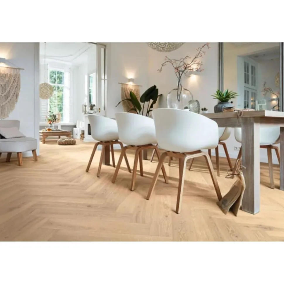 Kalanruotoparketti Meister PS500 Authentic Off-White Oak, ultramattalakattu, harjattu