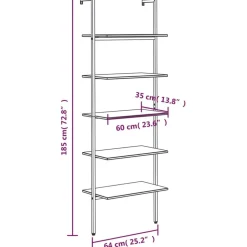 Kalteva hylly, 64x34x120-185cm, eri kokoja ja värejä