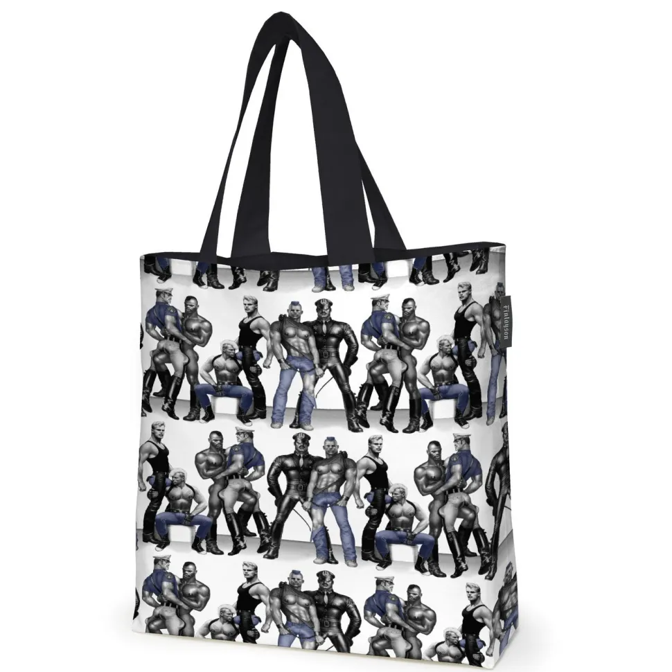 Kangaskassi Finlayson Tom Of Finland Blue Squad, 45x42cm, musta/sininen