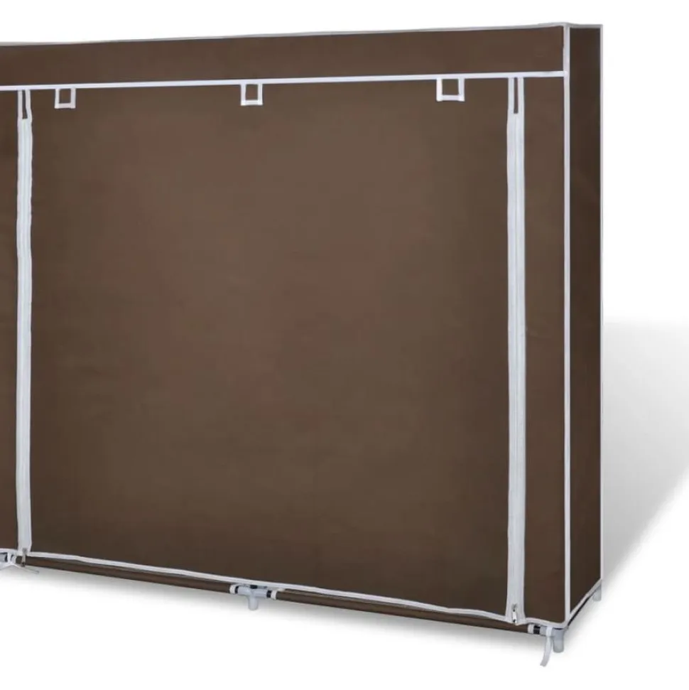 Kankainen kenkäkaappi ovella 115 x 28 x 110 cm ruskea