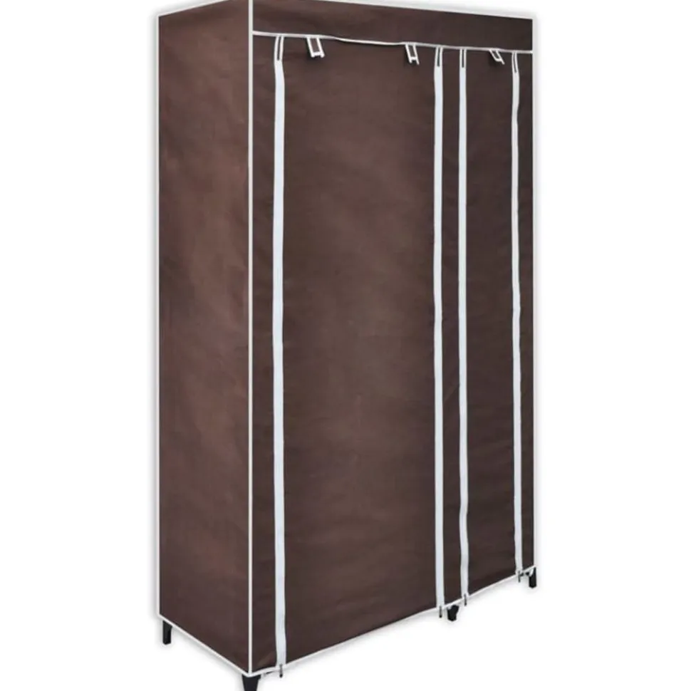 Kankaiset vaatekaapit 2 kpl ruskea 110cm