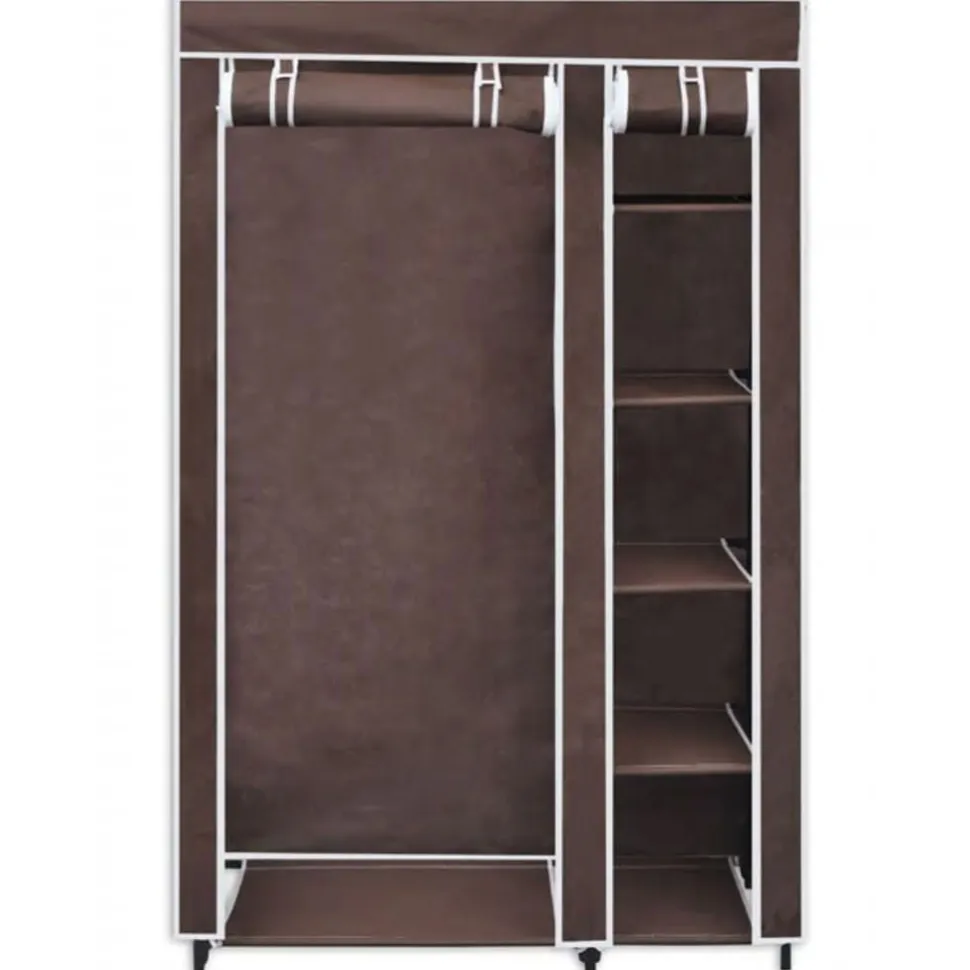 Kankaiset vaatekaapit 2 kpl ruskea 110cm