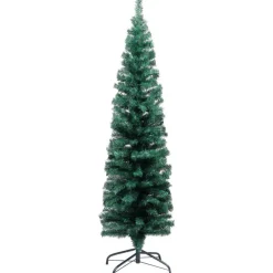 Kapea tekojoulukuusi jalustalla, vihreä, 150cm, PVC