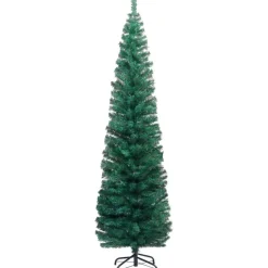 Kapea tekojoulukuusi jalustalla, vihreä, 180cm, PVC