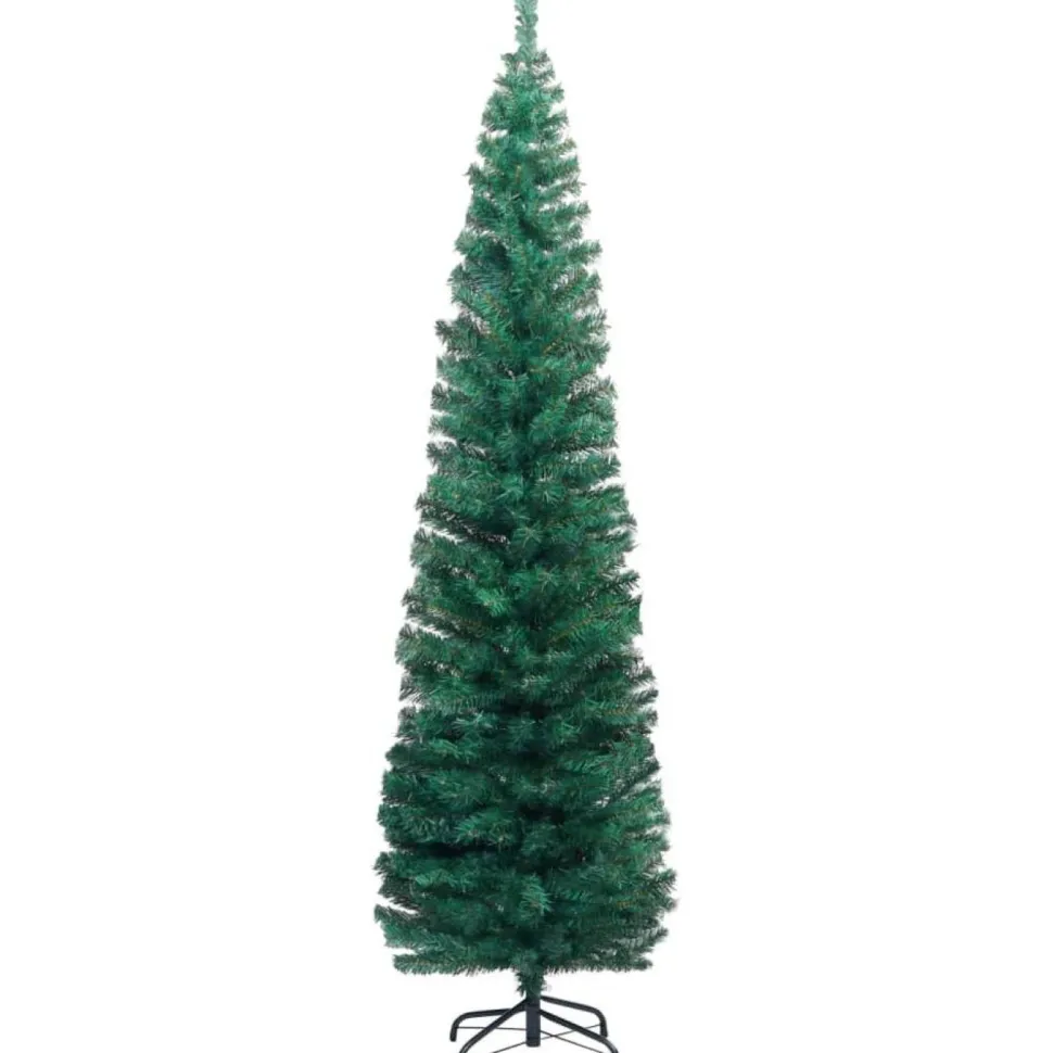 Kapea tekojoulukuusi jalustalla, vihreä, 180cm, PVC