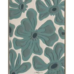 Kehystetty taulu Home4You 60x80 cm, vihreät kukat