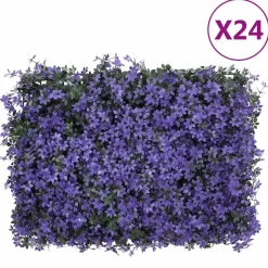 Keinotekoinen lehtiaita 24 kpl violetti 40x60 cm (66643)