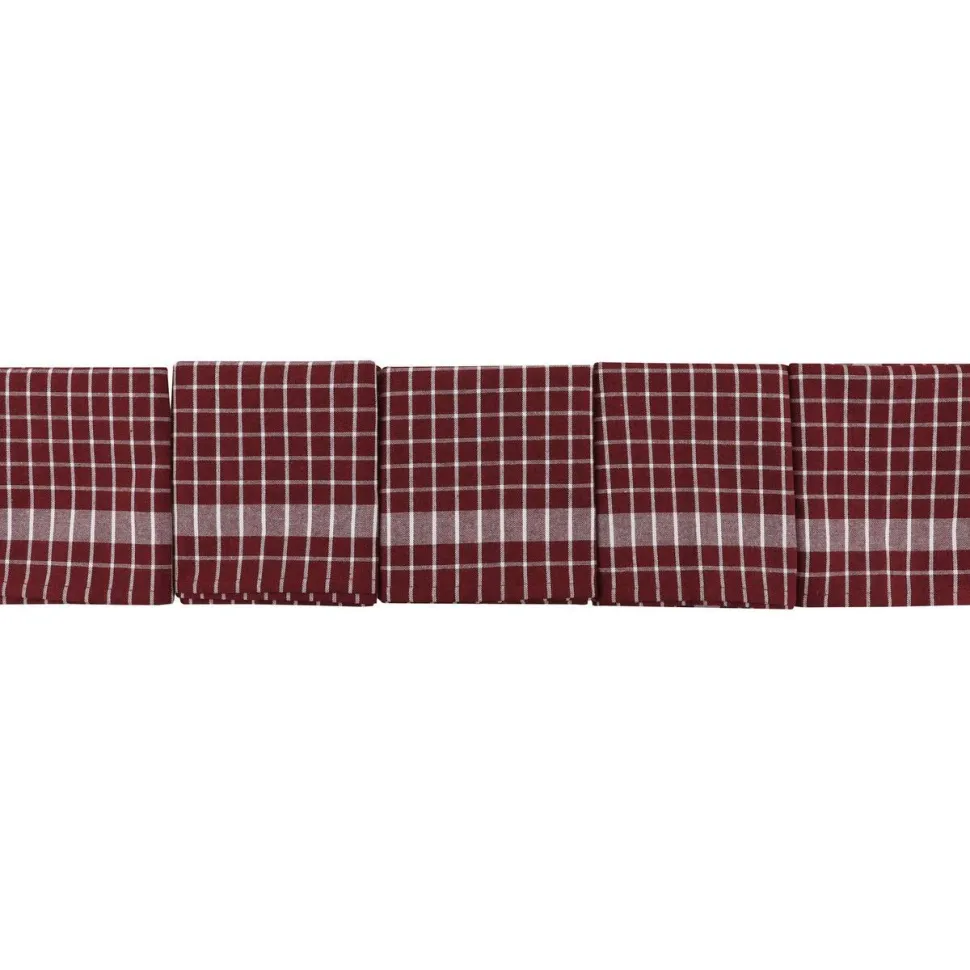 Keittiöpyyhe Linento Kup, 45x65cm, 10kpl, viininpunainen/valkoinen