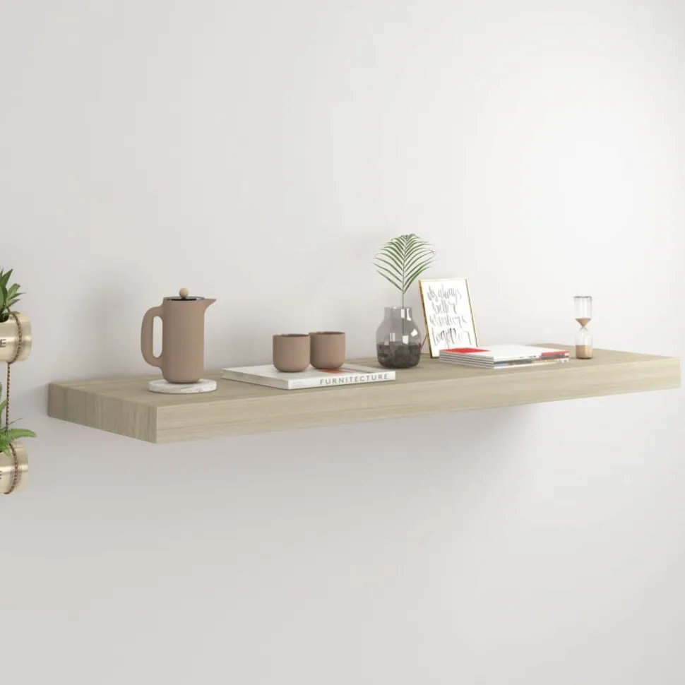 Kelluva seinähylly tammi 80x23,5x3,8 cm mdf