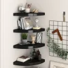Kelluvat kulmahyllyt 4 kpl musta 35x35x3,8 cm mdf