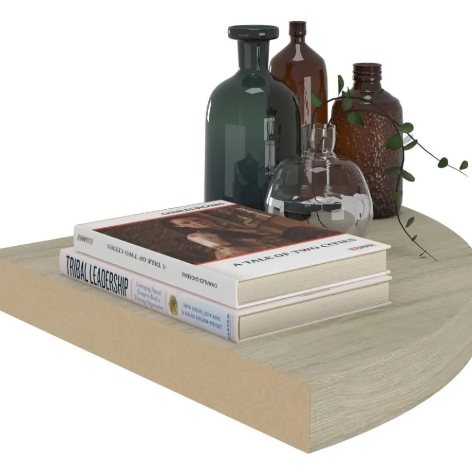 Kelluvat kulmahyllyt 4 kpl tammi 35x35x3,8 cm mdf