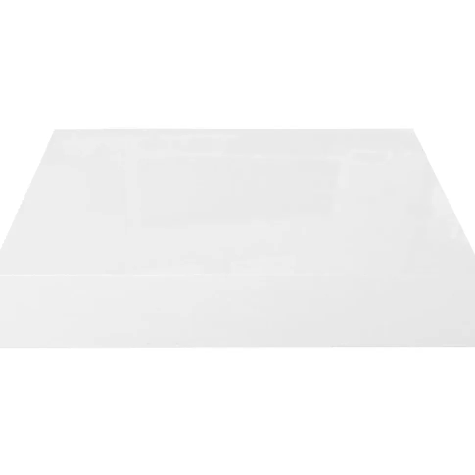Kelluvat seinähyllyt 2kpl korkeakiilto valk. 23x23,5x3,8 cm