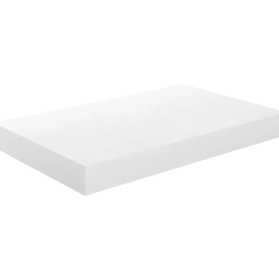 Kelluvat seinähyllyt 2 kpl korkeakiilto valk. 40x23x3,8 cm