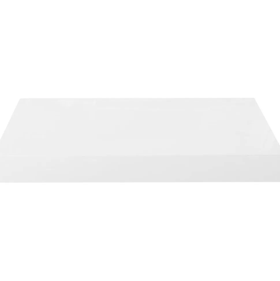 Kelluvat seinähyllyt 2 kpl korkeakiilto valk. 40x23x3,8 cm