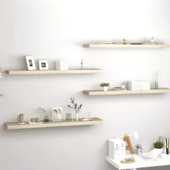 Kelluvat seinähyllyt 4 kpl tammi 120x23,5x3,8 cm mdf