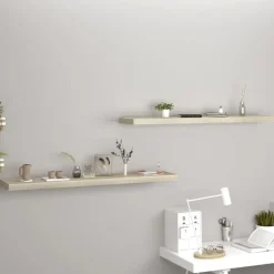 Kelluvat seinähyllyt 2 kpl tammi 120x23,5x3,8 cm mdf