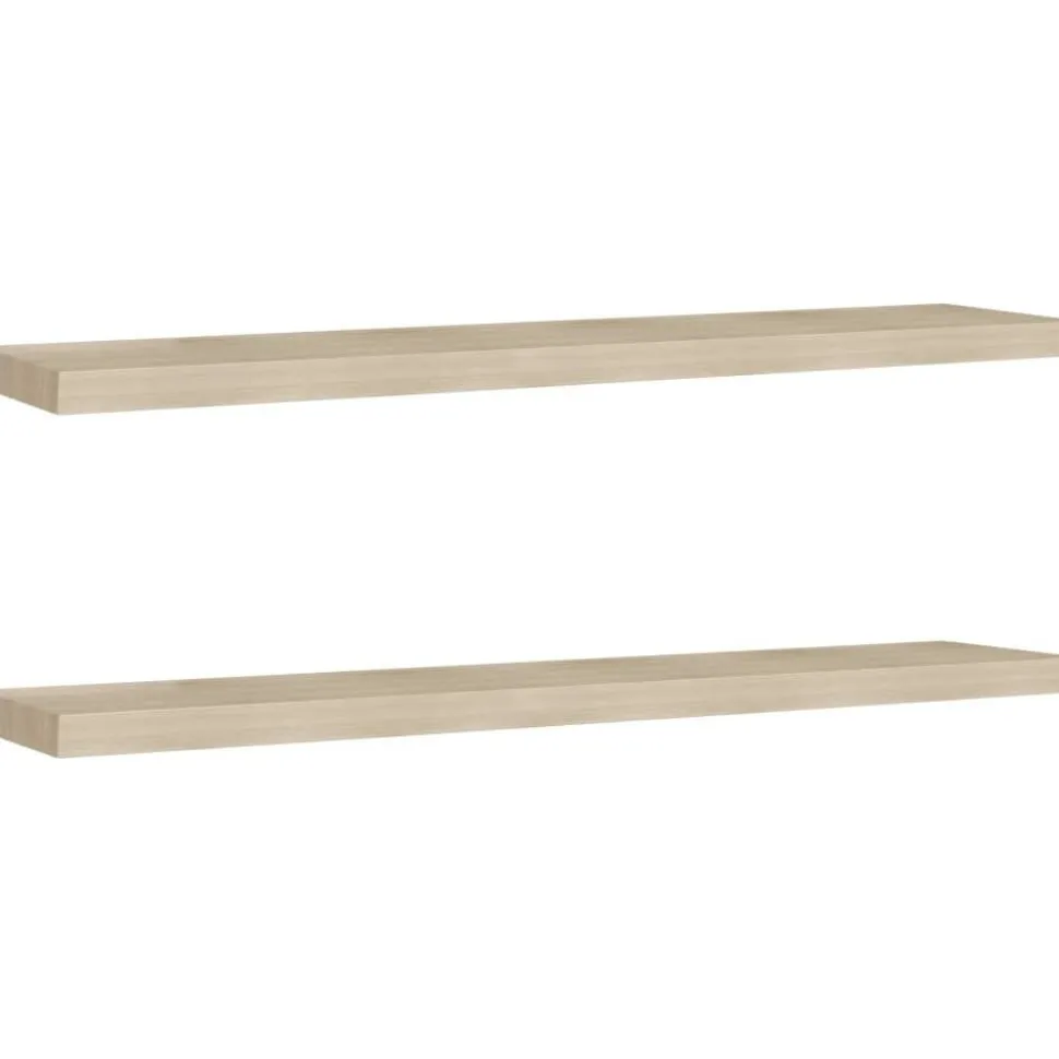Kelluvat seinähyllyt 2 kpl tammi 120x23,5x3,8 cm mdf
