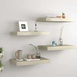 Kelluvat seinähyllyt 4 kpl tammi 40x23x3,8 cm mdf