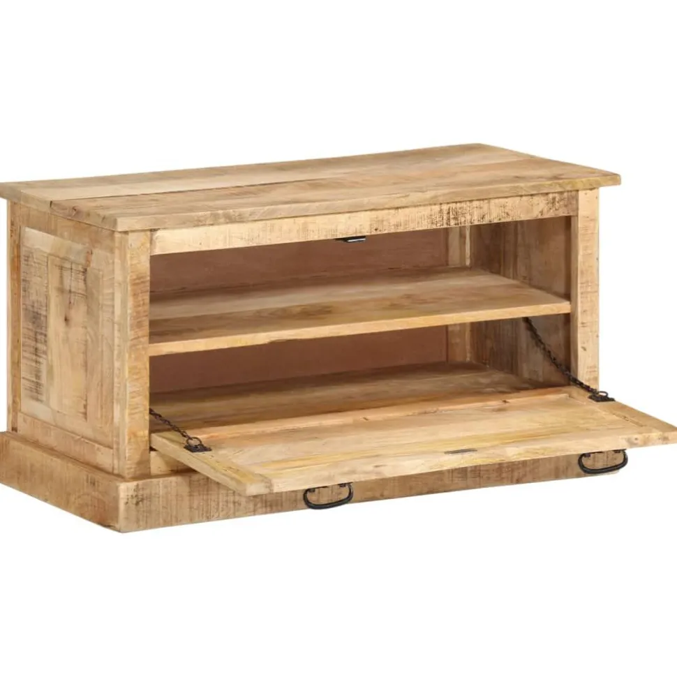 Kenkien säilytyspenkki 85x40x45 cm täysi mangopuu (37827)